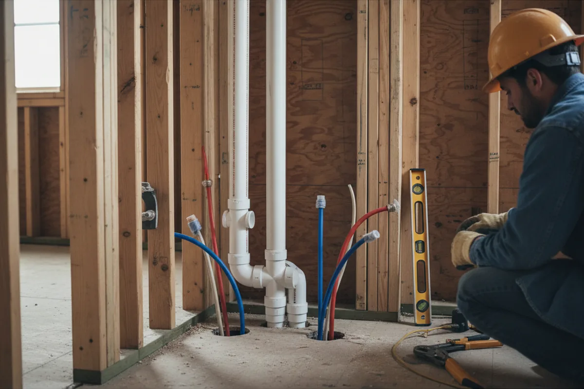 Drain and supply rough-in during Drain Cleaning in Sauk Centre